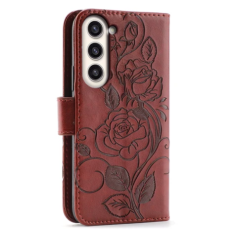 Чехол для Samsung Galaxy S26 S25 Ultra S24 FE S21 S22 S23 Plus S20 S10 S9 Note 10 20 3D Floral Book Card Slot Girl Women Cover