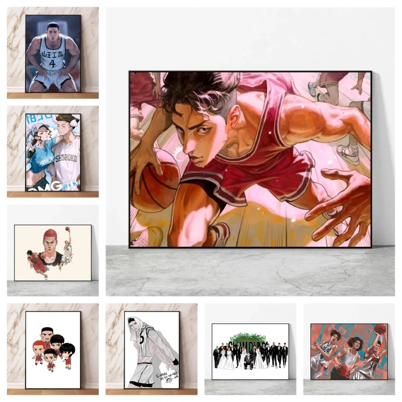 

Canvas Prints Slam Dunk Figure Sport Basketball Home Room Painting Classic Picture Birthday Gifts Poster Toys