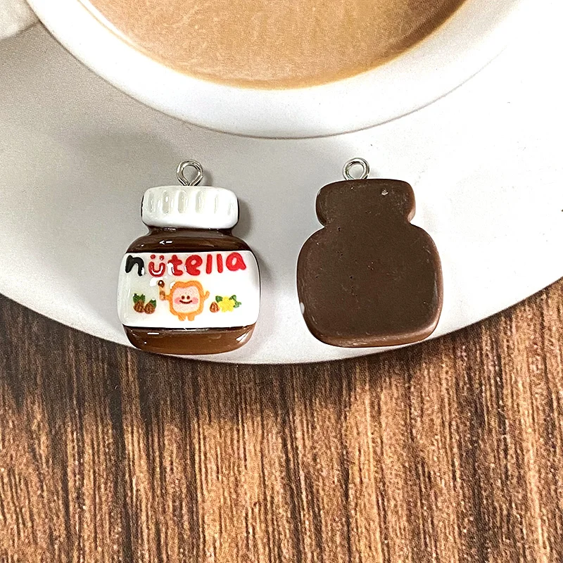 12 шт./упак. с плоской задней частью шоколадный хот-дог кетчуп смоляные подвески