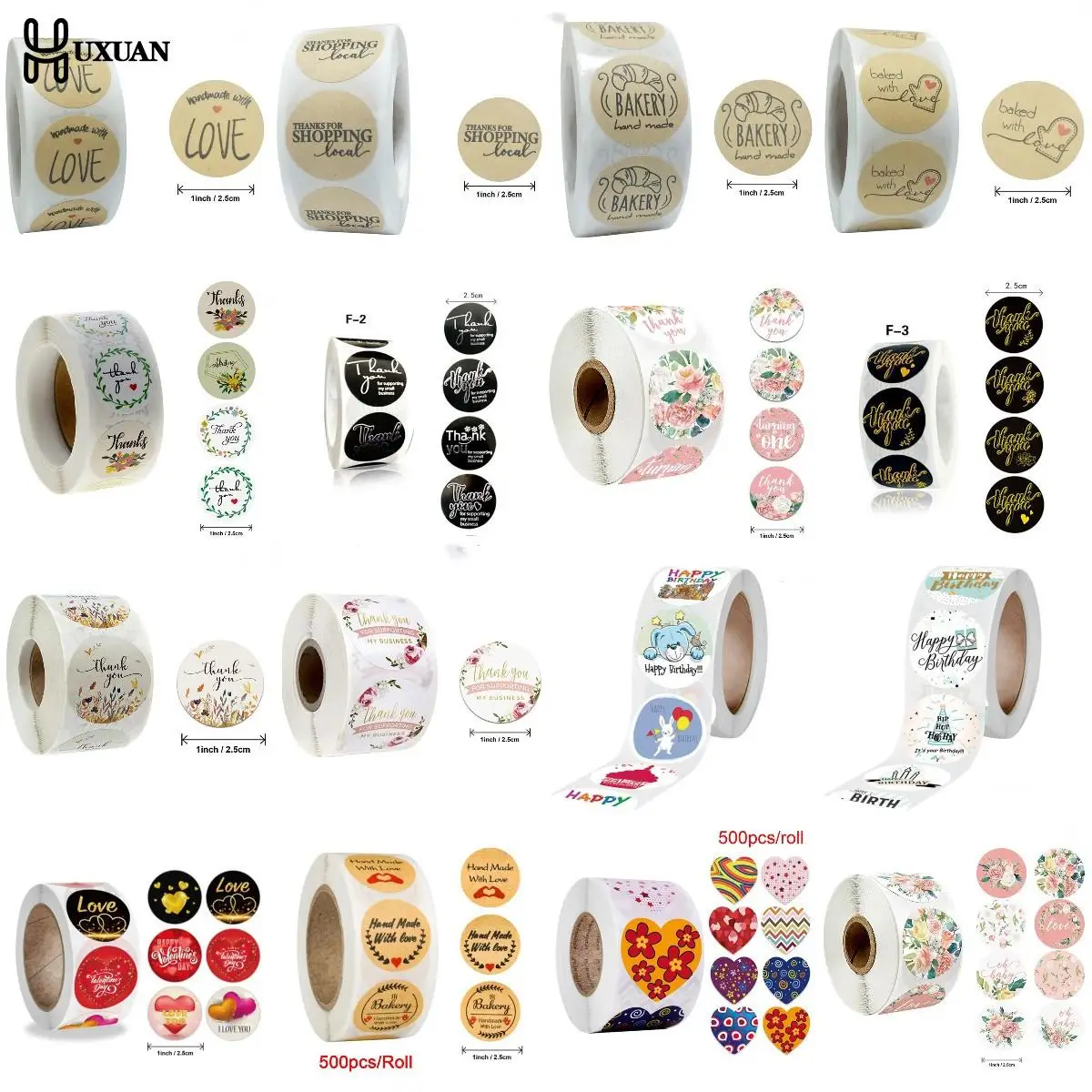 

Gift Sealing Stickers 500pcs Thank You Love Design Diary Scrapbooking Stickers Festival Birthday Party Gift Decorations Labels