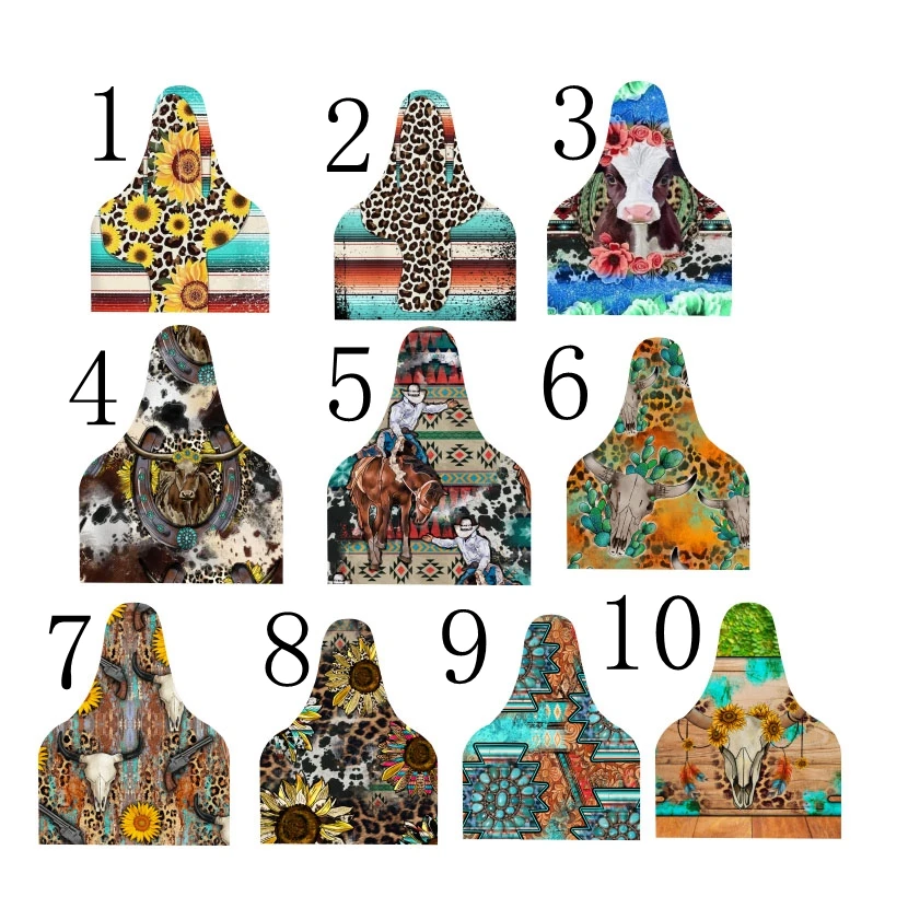 

Cow Tag Earrings _Skull_Sunflower_Seamless Print Earrings for 2023 New style