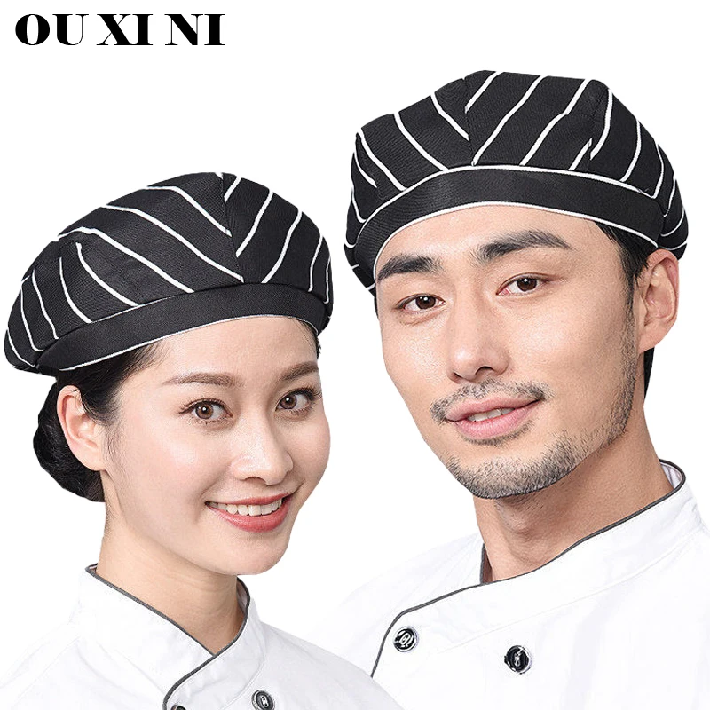 

Restaurant Kitchen Work Cap Berets Canteen Chef Hat Catering Cooking Hat Hotel Men Cook Uniform Hats Bakery Waiter Printing Cap