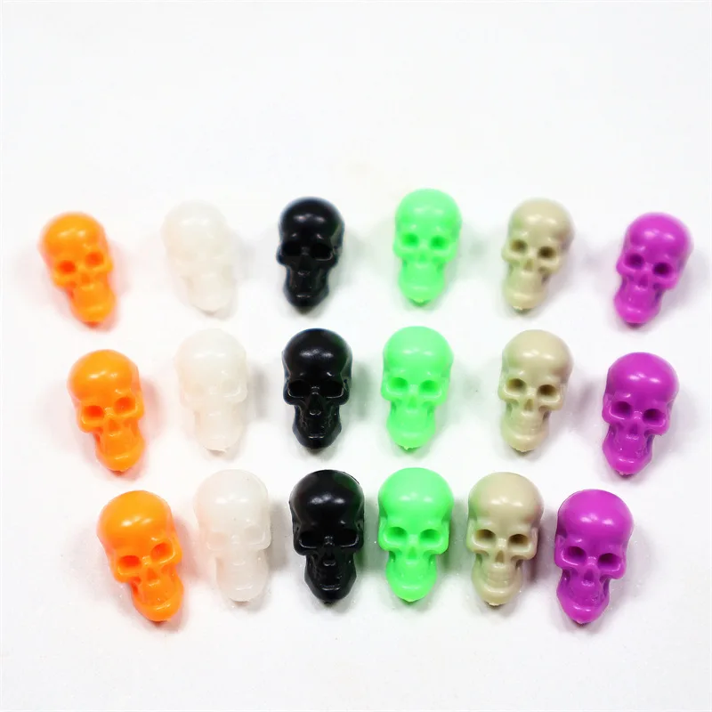 

50Pcs/Lot Resin Halloween Glow-In-The-Dark Skull Nail Ornaments Colorful Skeleton Nail Art Charms Festival Glitter Acrylic Nail