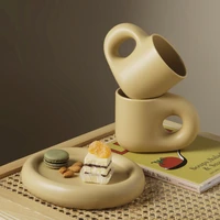 300ml creativity high end european ceramic mug fat cup and saucer household decoration couple coffee milk cake drinkware set hot