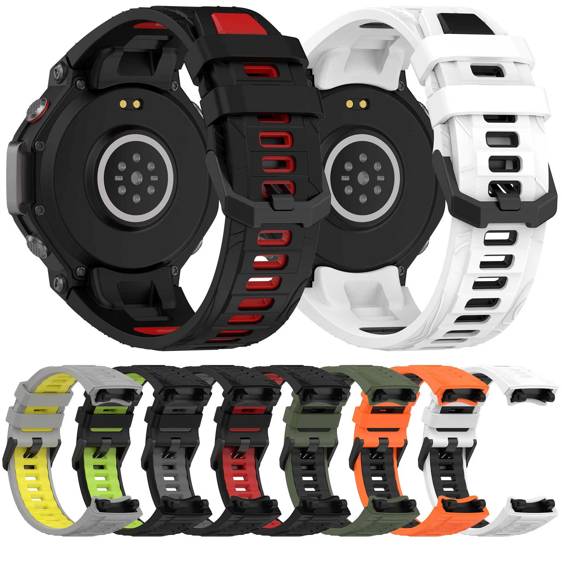 Оригинальный силиконовый ремешок для умных часов Amazfit T-REX 3 двухцветный T Rex