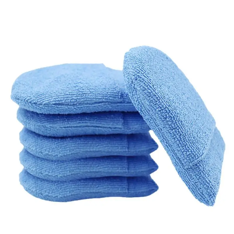 

Microfiber Pads Car Detailing Soft Wax Detailing Sponge With Sewn-in Pocket Automotive Supplies Absorbent Microfiber Pads For