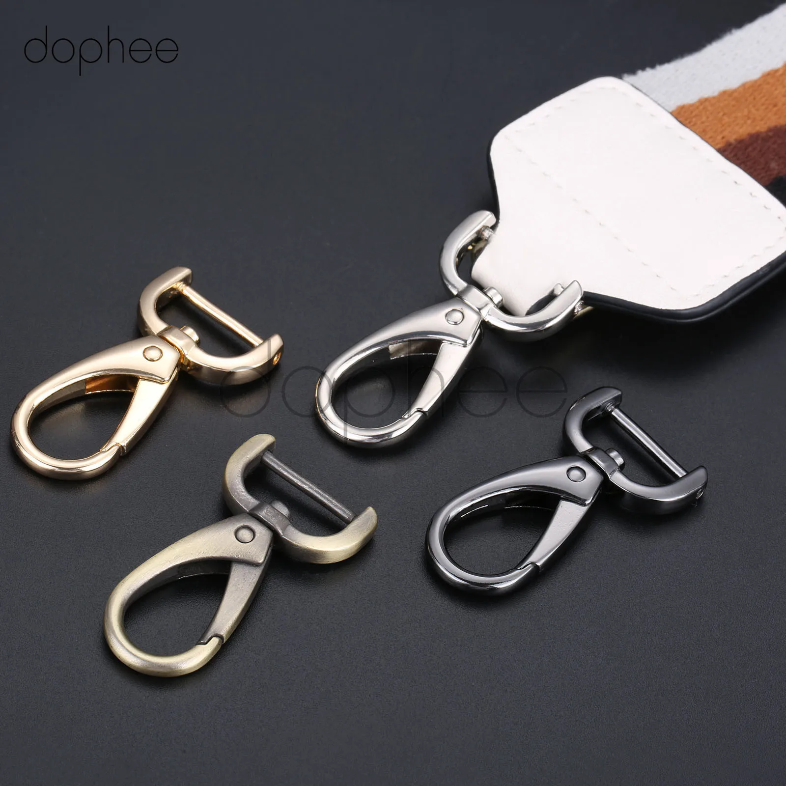 

dophee 4pcs Metal Luggage Bag Dog Buckle Clasps Bags Chain Movable Screw Hooks DIY Sewing Key Accessories