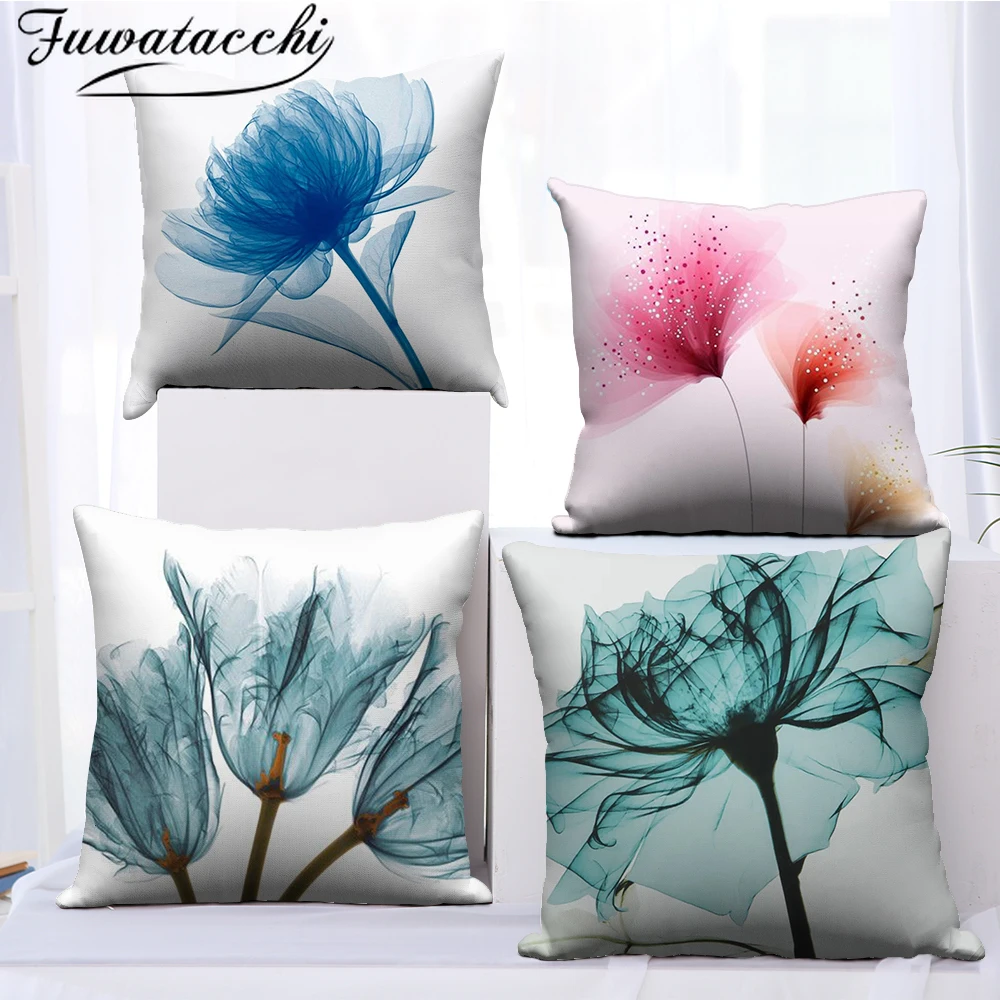 

Fuwatacchi Flower Pattern Pillow Covers Colorful Pattern Gift Cushion Cover for Home Sofa and Car Decorative Throw Pillowcase