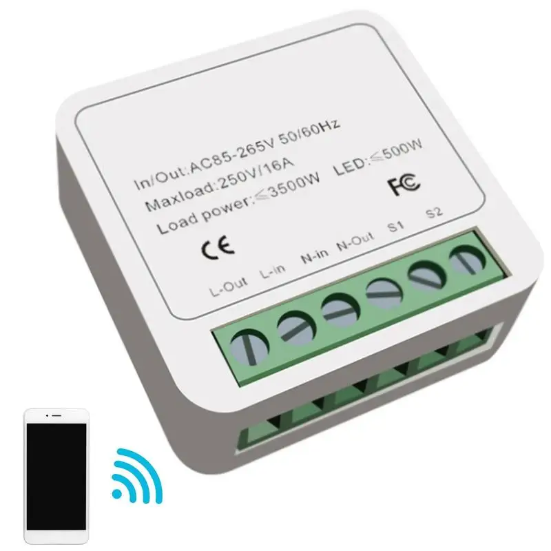 

WiFi Mini Smart Relay Switch Smart Mini Relay Switch 16A Switch For Smart Home Automation Wi-Fi Light Switch Works With