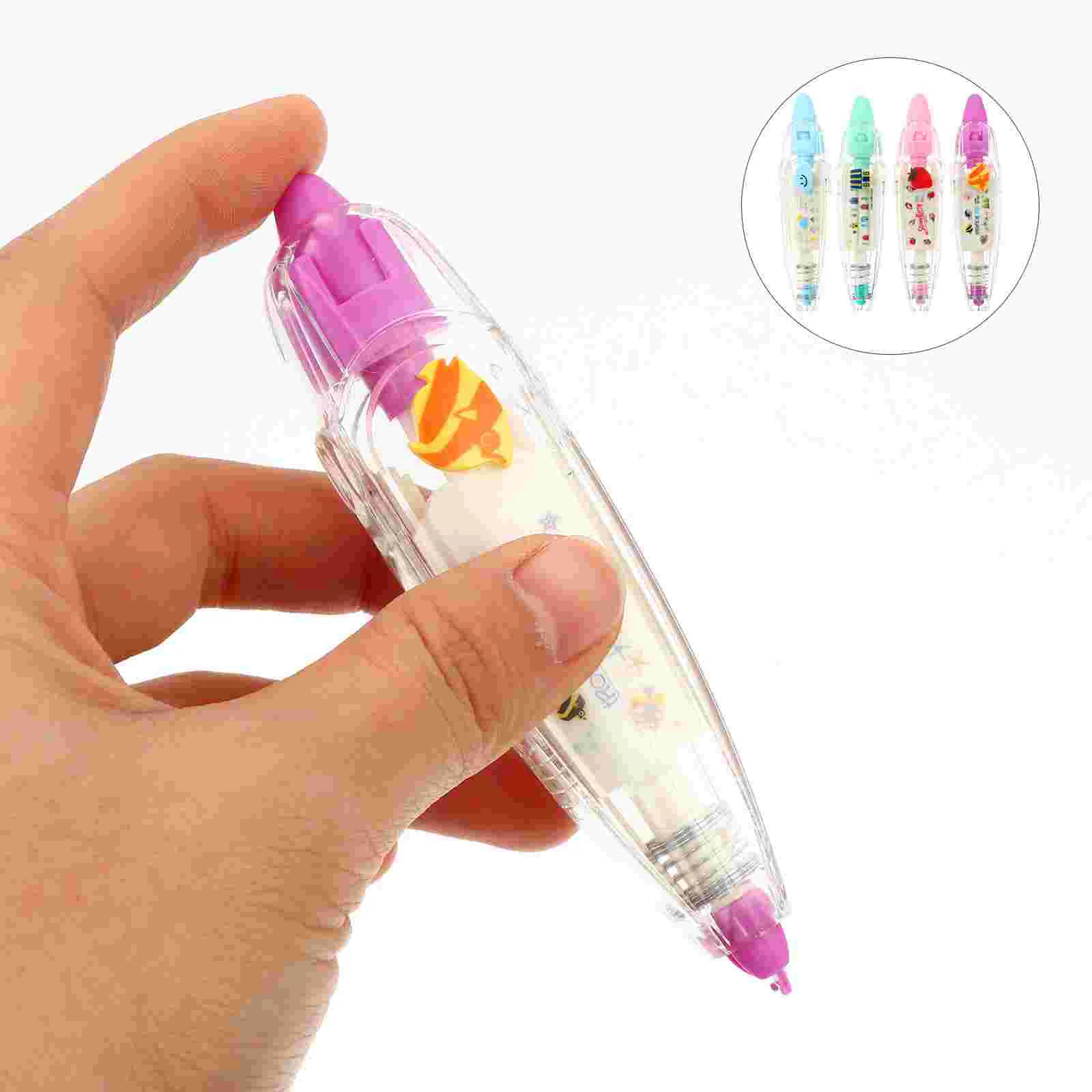 

4 Pcs Correction Tape DIY Tapes Decor White Scrapbooking Self Made Writing Cartoon Pen