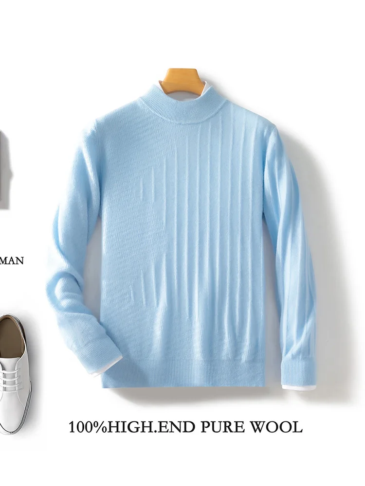 Новинка Мужской базовый пуловер сезон осень-зима 100% трикотажная одежда из