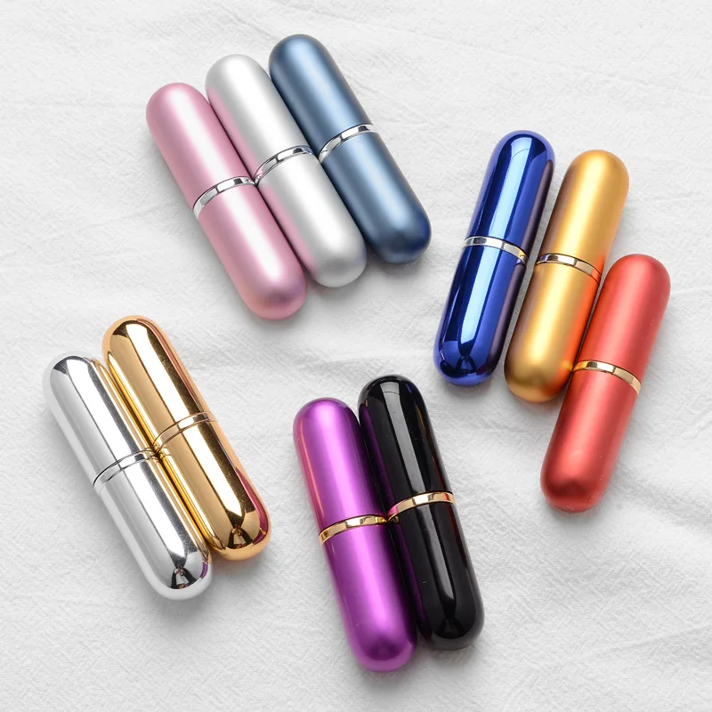 

1pc 6ml Perfume Refillable Bottle Portable Spray Glass Bottle Empty Cosmetic Containers Travel Aluminum Perfume Atomizer
