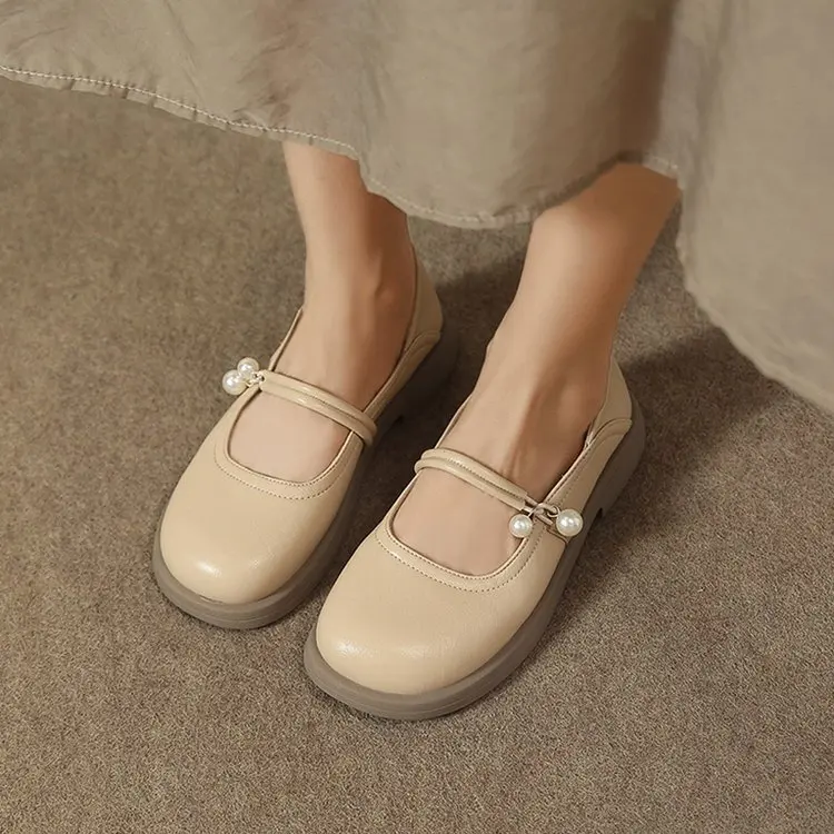 

Женские туфли на низком каблуке, маленькие кожаные туфли в стиле ретро, универсальные Туфли Мэри Джейн с закрытым носком, Новинка лета 2022