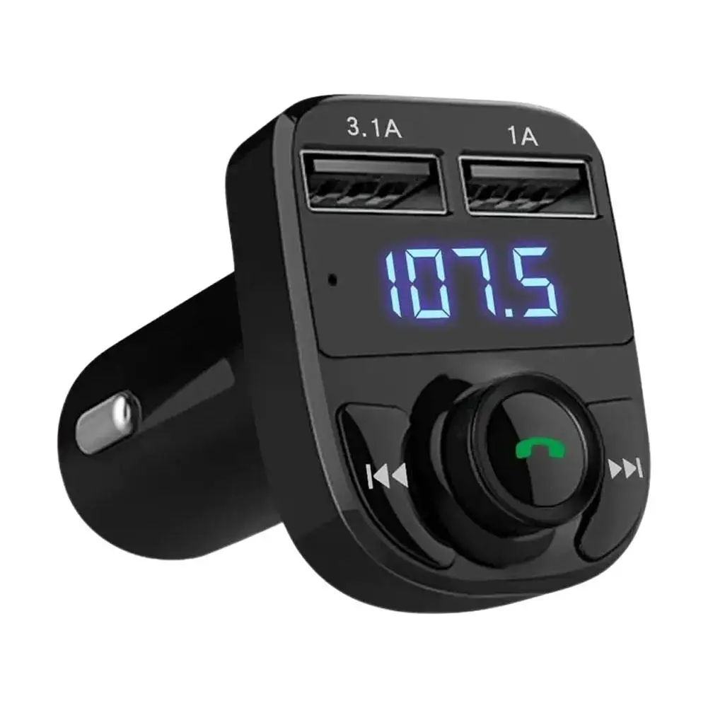 

Беспроводной Bluetooth FM-передатчик и MP3-плеер с громкой связью, радио приемник, двойное зарядное устройство USB и музыкальный стерео адаптер