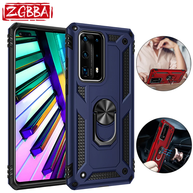 

Shockproof Phone Case For Huawei P40 Pro P40Pro Plus P30 P20 P40 Lite E Ring Bracket Armor Back Cover For Huawei P Smart S Z Pro
