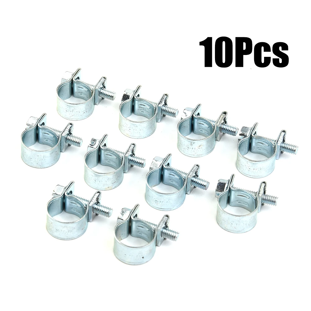 

10Pcs Spring Band Fuel Hose Clip 19-21mm, 20-22mm Carbon Steel Oil Water CPU Air Gas Pipe Tube Clamp Metal Fastener Hardware
