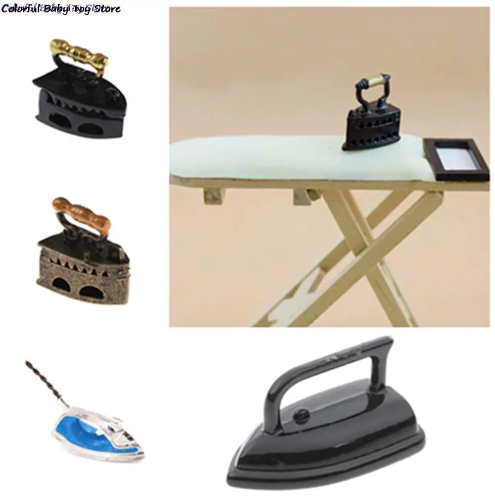

1: 12 Dollhouse Miniature Iron Ironing Board Doll House Furniture 1/12 Dollhouse Room Decoration Children Girls Toy Gift