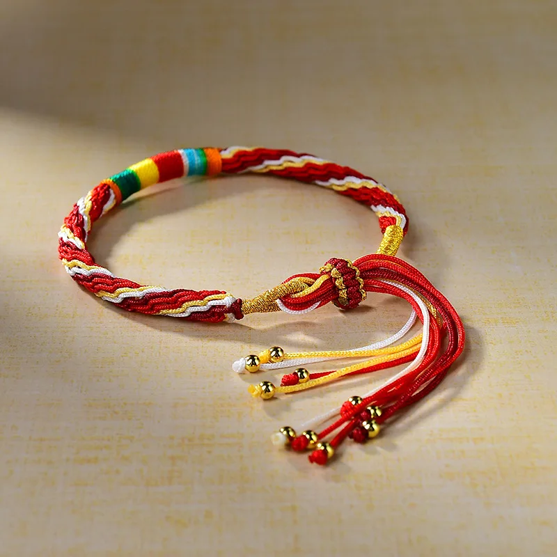 НОВЫЙ Тибетский ремешок для рук 5 цветов веревка с драконом плетеный вручную