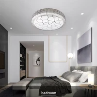 crystal led ceiling lamp chandelier living room decor 48w 220v with 3 color adjustable panel lights for bedroom kitchen lighting