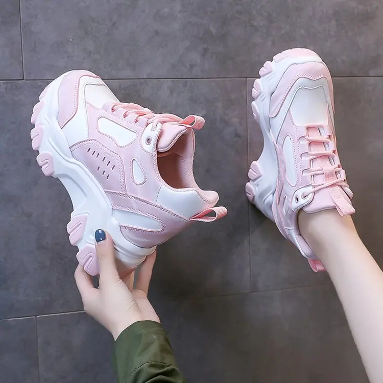 

Женские кроссовки на высокой платформе, повседневная обувь, толстая подошва 9 см, дышащие, весенний сезон