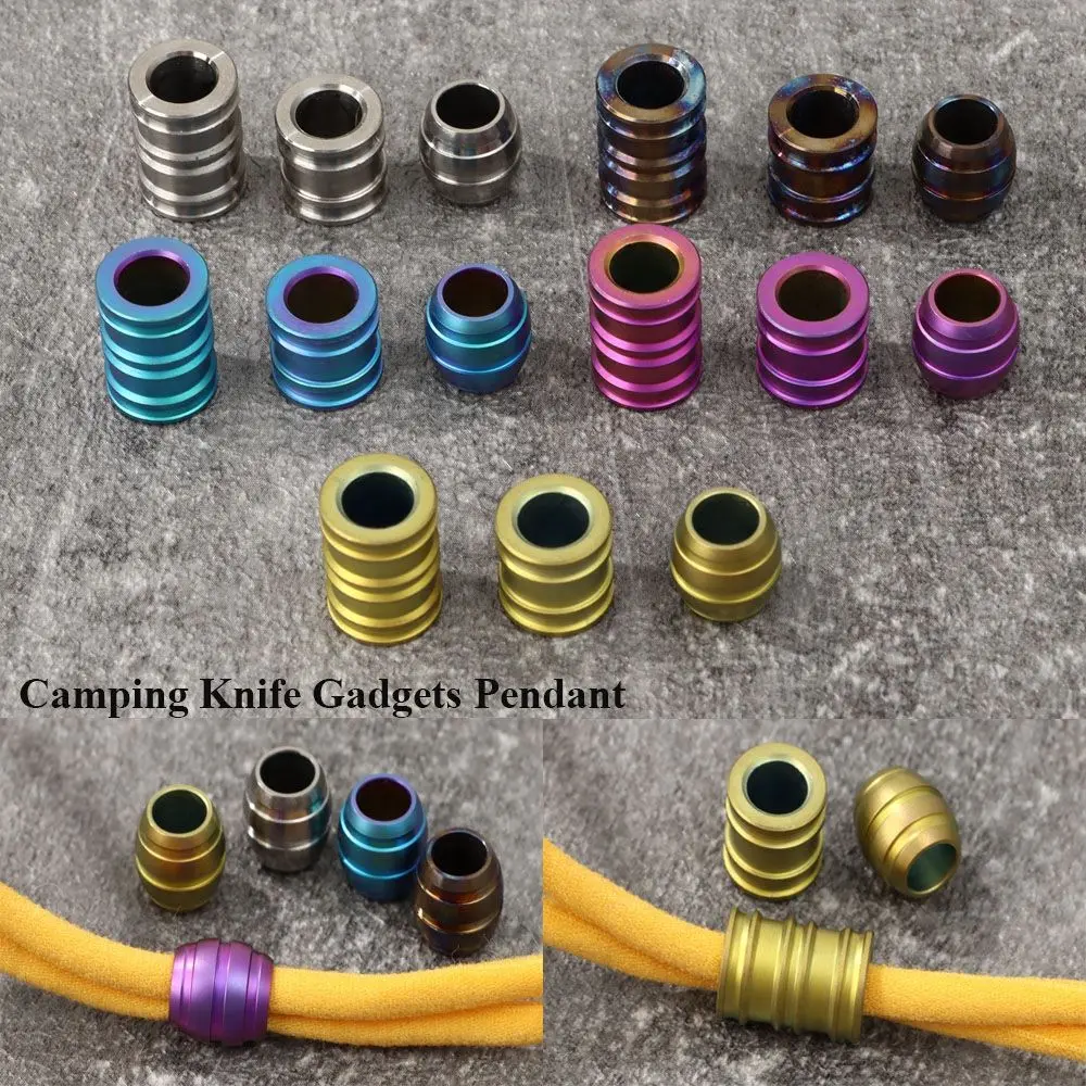 

Cylindrical Outdoor Accessories Titanium Alloy Ropes Lanyard TC4 Knife Beads Paracord Rope Pendant Camping EDC Gadgets