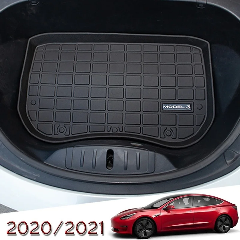 

Автомобильный передний коврик для хранения в багажнике, грузовой поднос, багажник из ТПЭ, водонепроницаемые прокладки для Tesla Model 3, автомоби...