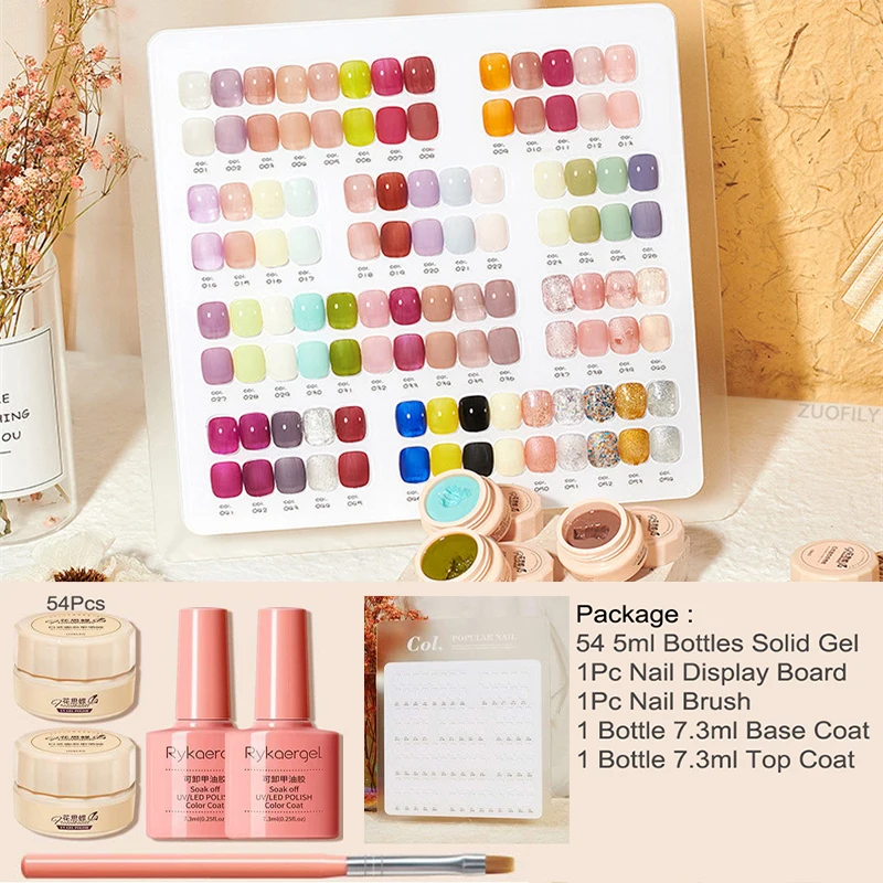 

36/54 Модный цветной однотонный гель-лак для ногтей Для дизайна ногтей Долгоиграющий Замочите гель оптом набор Набор для обучения гелю для но...