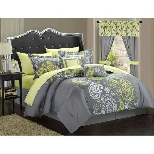 

Olinda 20-Piece Reversible Two-Toned Paisley Comforter Set, , Gray For Adults