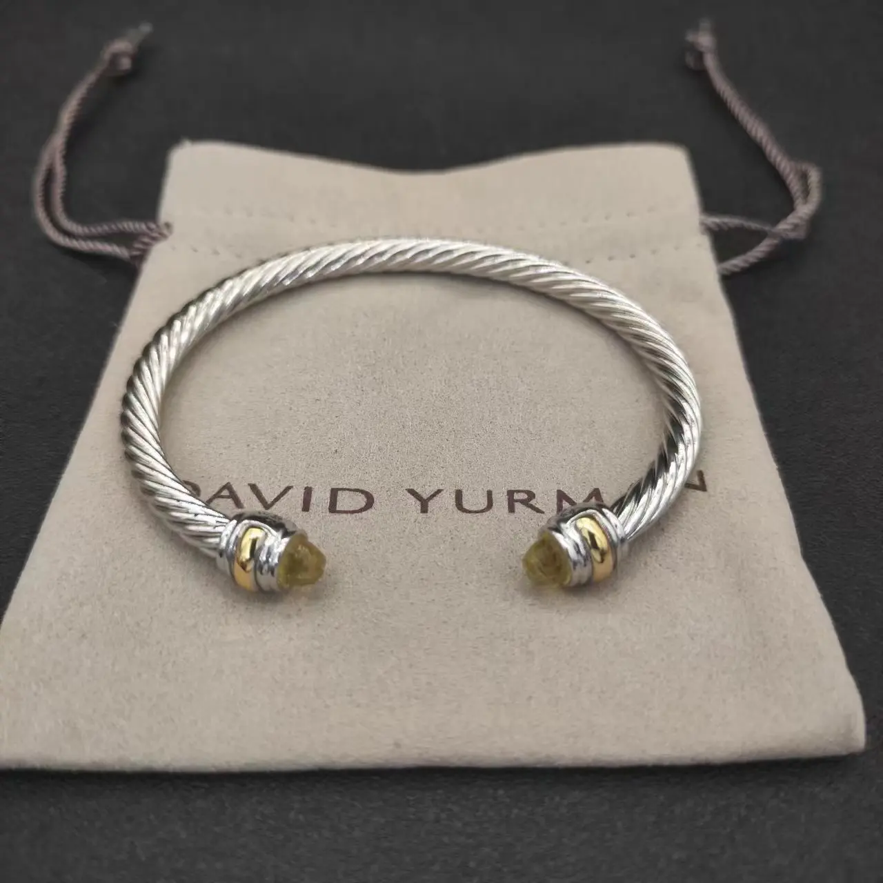David Yurman Cable Classics Bracelet in Sterling Silver With Amethyst and Pave Diamonds at Ahee Jewelers