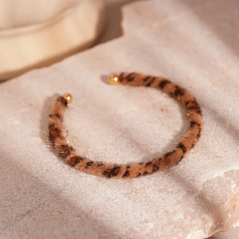 Модный осенне-зимний ретро конский волос флокированный леопардовый круг с