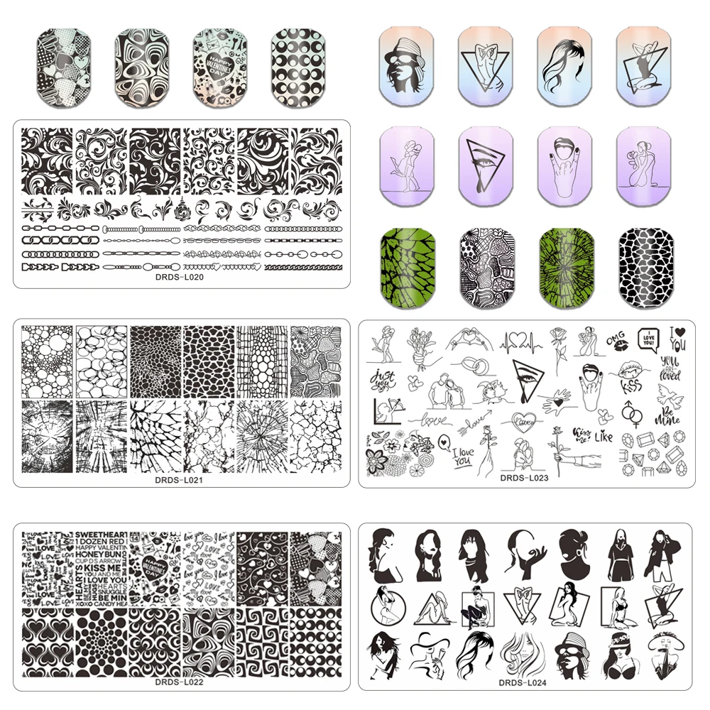 

Finger Angel 1Set 6*12cm Nail Art Stamping Plate Leaf Flower Butterfly Geometry Image Printing Template Stencil Nail Accessories