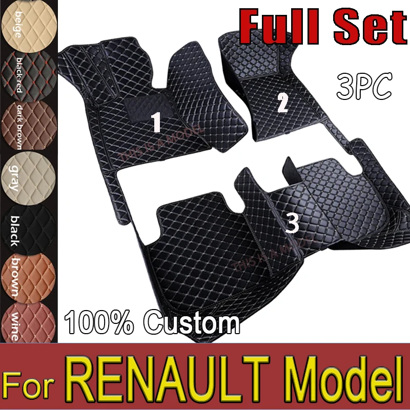 Автомобильные коврики для RENAULT Duster Kadjar Clio Espace Zoe Austral trafic 3 Custom Foot Cover грязь