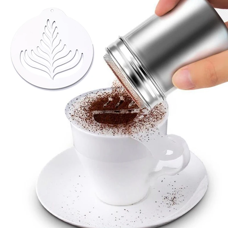

5Pcs Stainless Steel Coffee Latte Mold Hanging Stainless Tools Arts Coffee Stencil Set Cake Decorating Tool For Kitchen