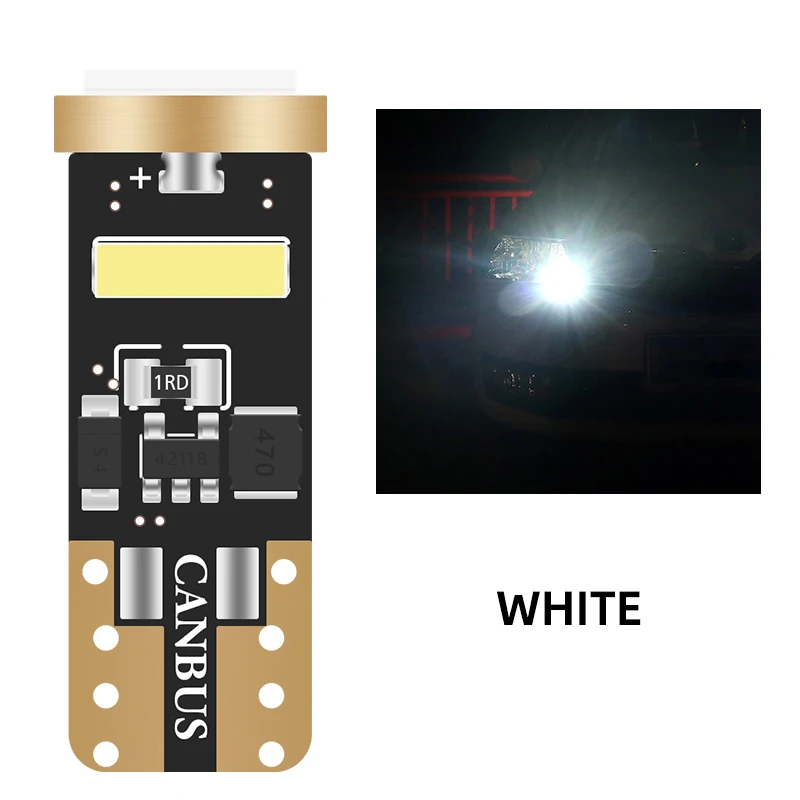 

2 шт., лампы для автомобильного интерьера W5W, Canbus 2070, 3SMD
