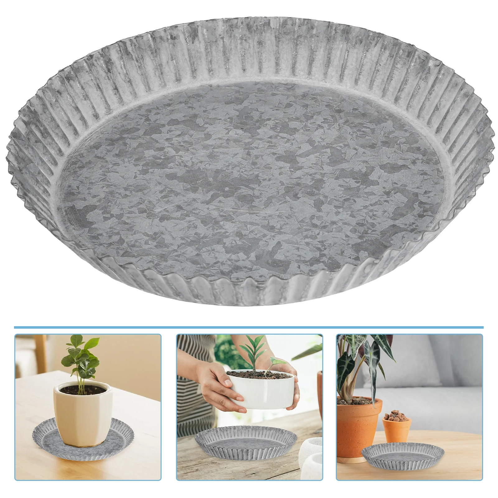 

Vintage Planter Tray Metal Flower Pot Tray Plant Pot Saucer Pot Container Pot Plate Iron Tray