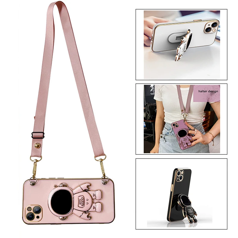 

Plating Crossbody Lanyard Soft Phone Case For vivo Y20 Y20S Y12S Y97 Y93 Y91C Y85 Y83 Y73S Y70S Y70T Y50T Y52S Y31S Y30 cover
