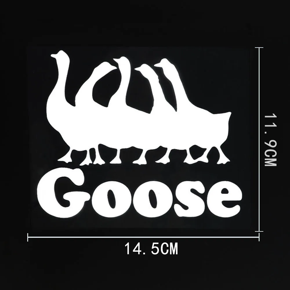 

Creativity 14.5CM*11.9CM Funny Animal Goose Vinyl Motorcycle Car Sticker Decal Black/Silver
