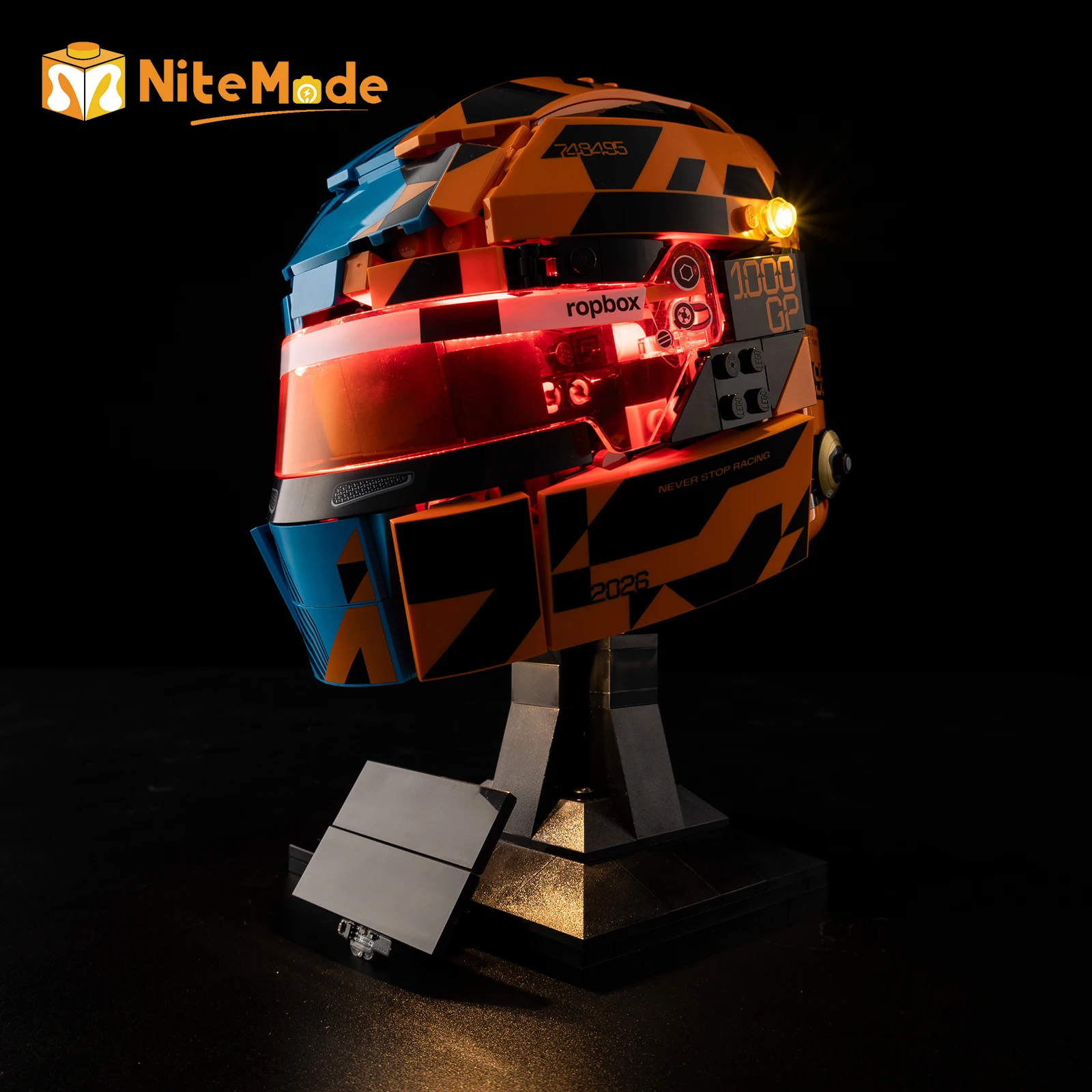 Фото Комплект светодиодной подсветки EASYLITE для конструкторов LEGO McLaren Mastercard F1 Team Lando Norris Helme 43014 43017 43022 43023 №5