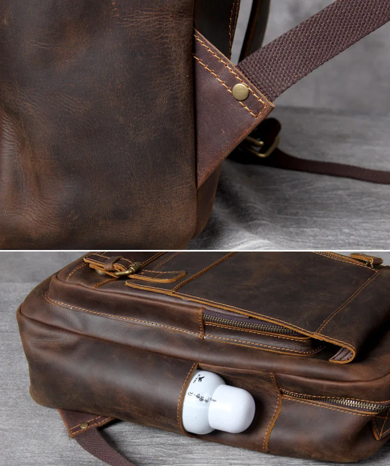 Рюкзак мужской из натуральной кожи под ноутбук 14 дюймов