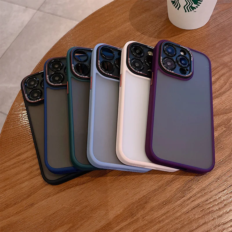 

IPhone14 Pro Case for Iphone 13 12 11 Pro Max Frosted All-inclusive Metal Lens Phone Case Silicone Shockproof Protective Cover