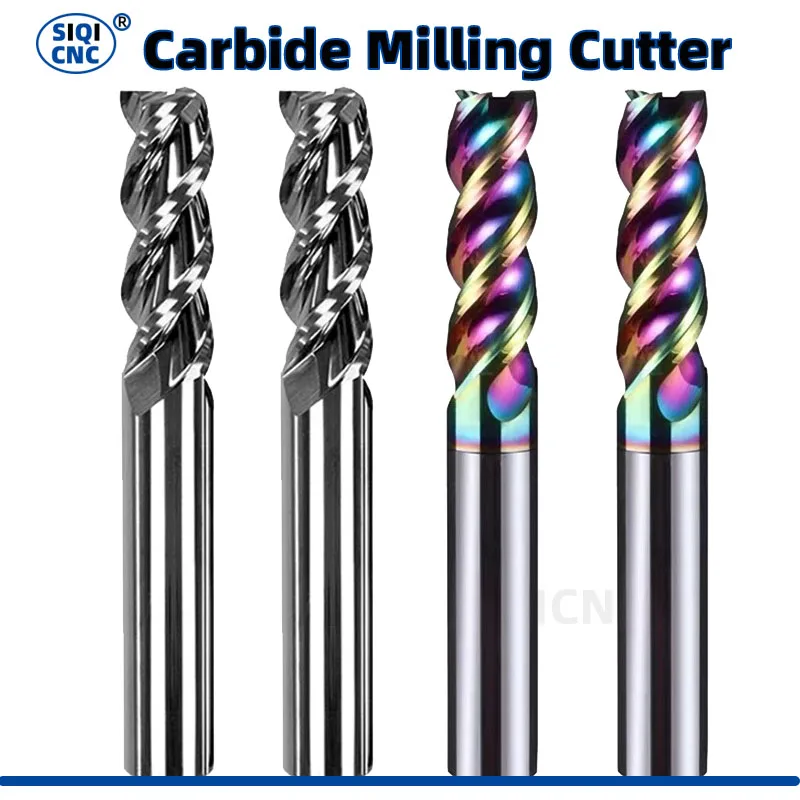 SIQI 3-зубая твердосплавная фреза вольфрамовая концевая инструмент с ЧПУ от 1 до 20