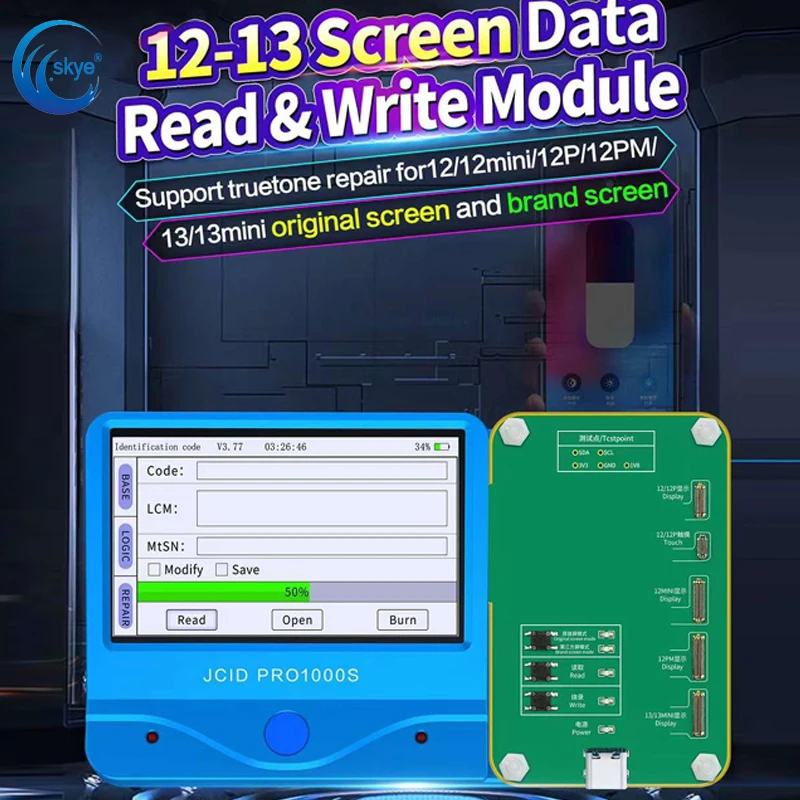 Cheap أحدث JC Pro1000S صحيح لهجة وحدة آيفون 12 13 الأصلي غير الأصلي شاشة اللون الانتعاش شاشة البيانات قراءة الكتابة إصلاح