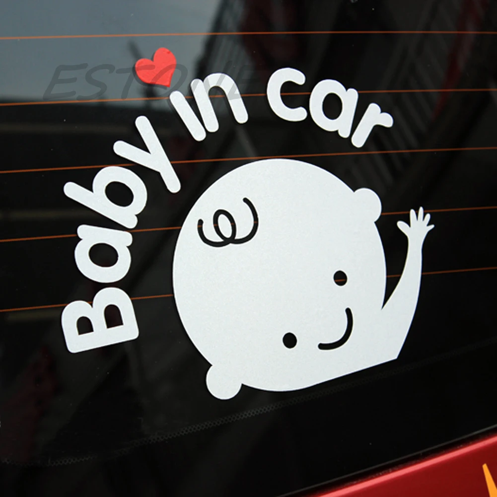 

"Baby In Car" Waving Baby on Board Safety Sign Cute Car Decal / Vinyl Sticker H7JD