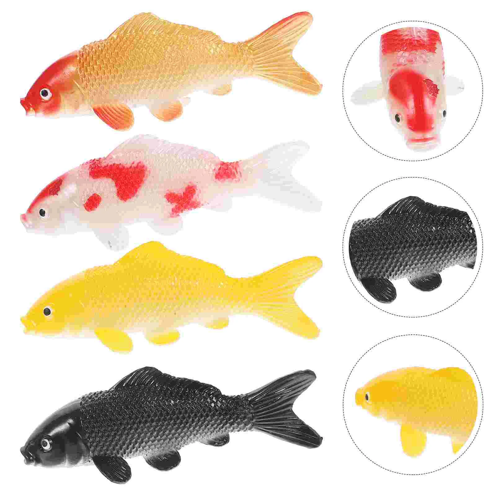 

4pcs Artificial Fancy Carp Simulated Fish Underwater Decorative Fancy Carps