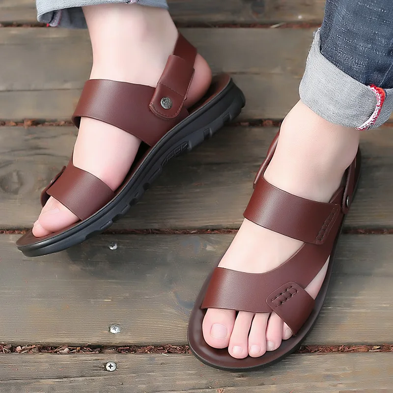 Сандалии мужские с открытым носком мягкая подошва Нескользящие прохладные для