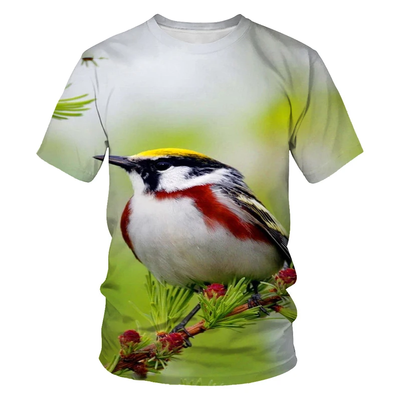 

2022 Zomer Mode Nieuwe Plant Bloem En Vogel 3DT Shirt Afdrukken Patroon Mannen Straat En Alley Populaire Casual Wear