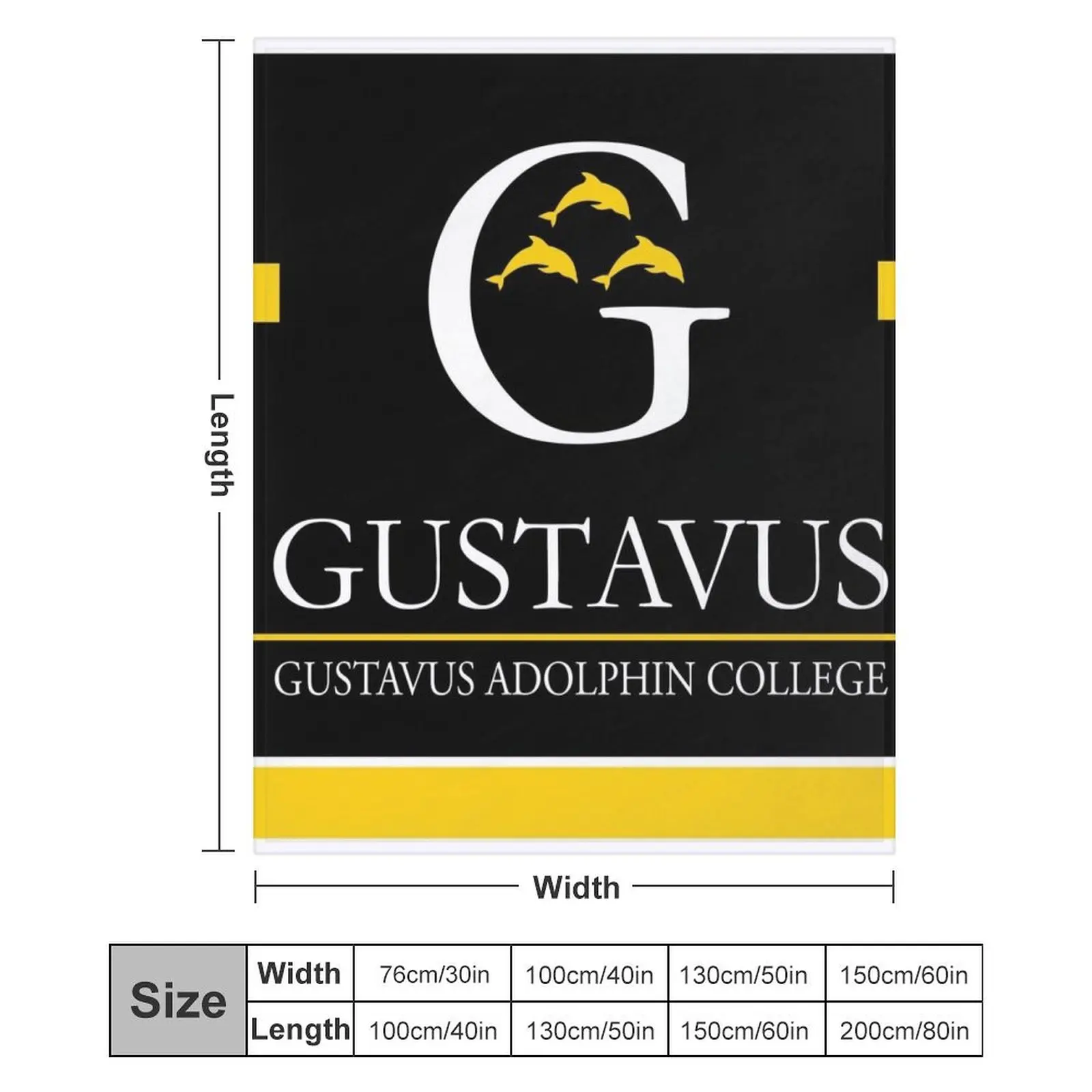 Одеяло для колледжа Gustavus Adolphin идеи подарков на день Святого Валентина большие