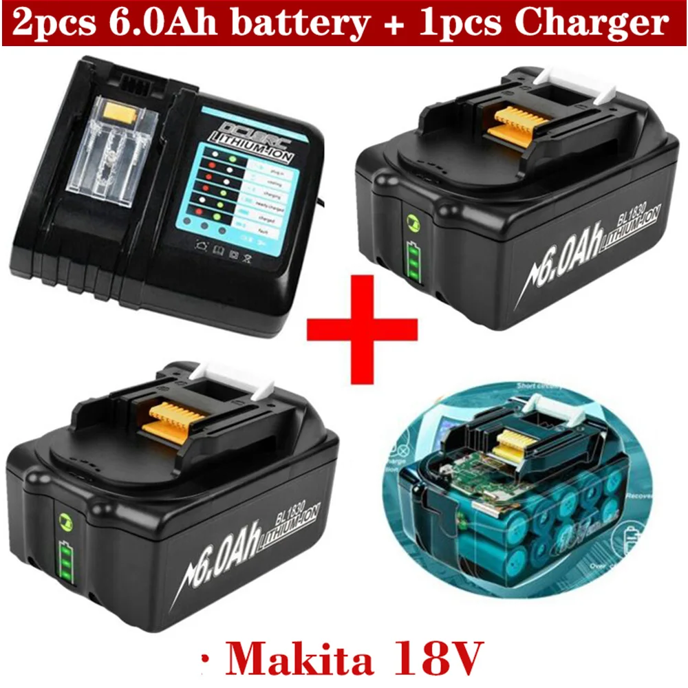 

Dc18rd For makita 18v battery Rechargeable Battery Replacement Power Batteri for MAKITA bl1850B BL1860 BL1830 18V dc18rc Charger
