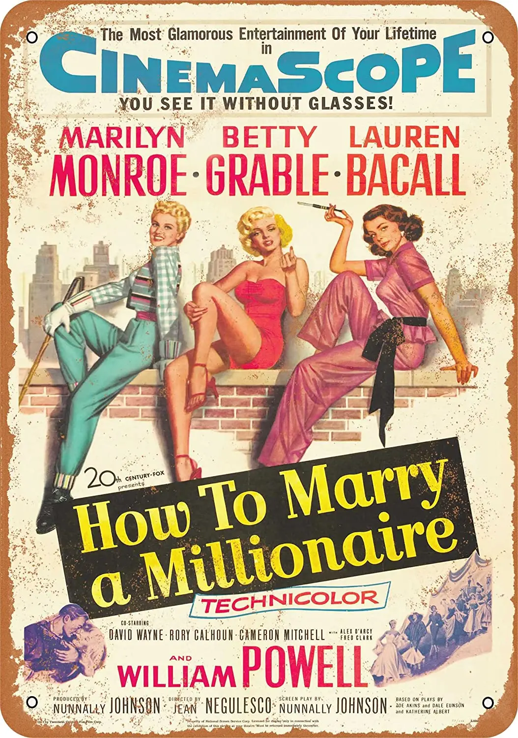 

8*12 Metal Sign 1953 How to Marry a Millionaire Vintage Look