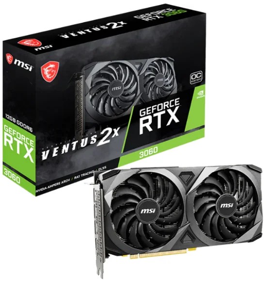 

RTX 3060 Ventus 2x12g OC универсальная видеокарта с двойным вентилятором